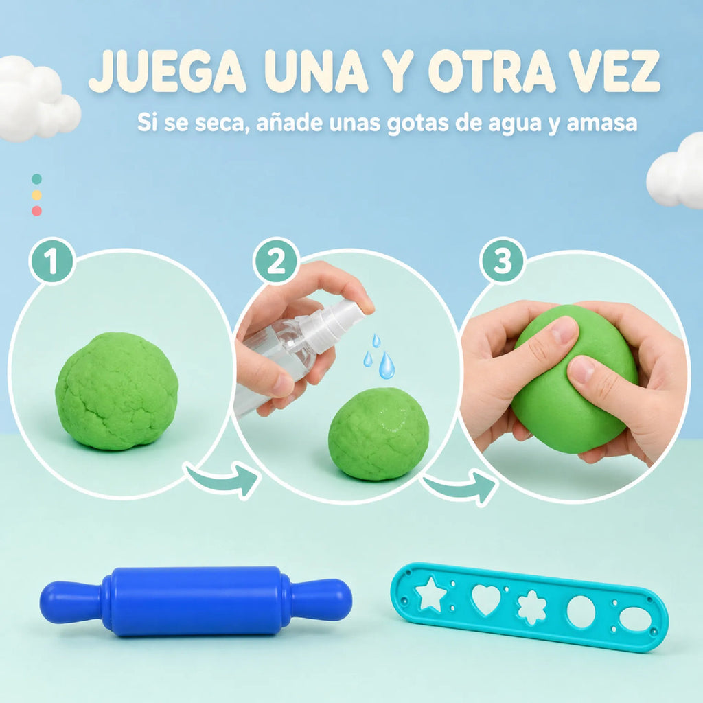 Kit De Plastilina Infantil Con Prensa Y Moldes De Helados