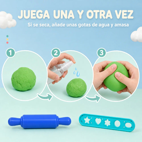 Kit De Plastilina Infantil Con Prensa Y Moldes De Helados