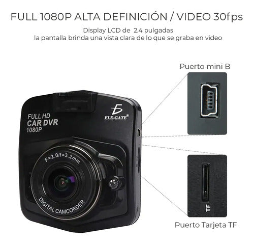 Cámara Seguridad Para Auto Carro Sensor Movimiento Full Hd