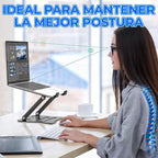 Soporte Universal Ajustable Que Mejora Postura Laptop De 10 A 15.6 Pulgadas Color Gris Ele-gate