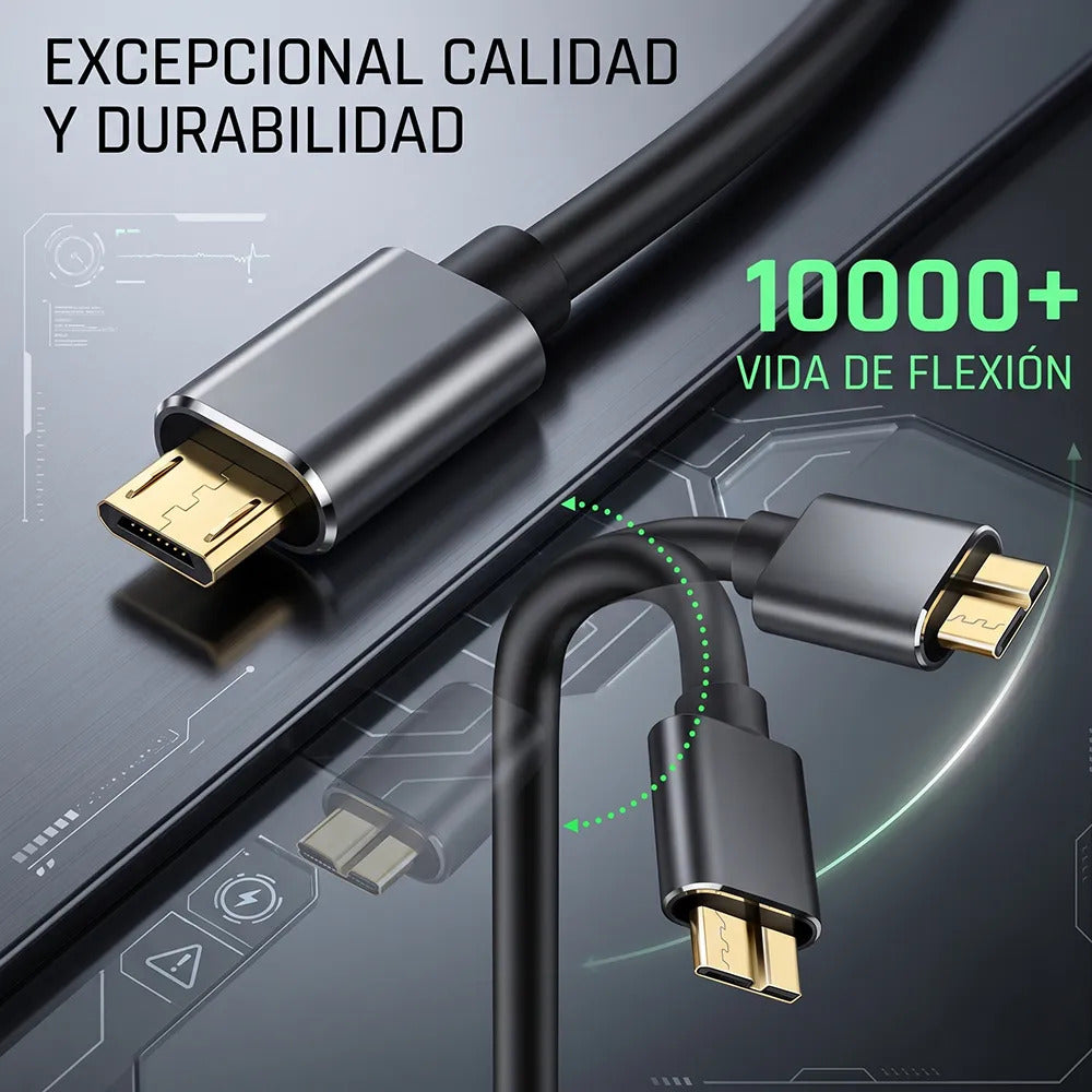 Cable Usb 3.0 A A Micro Usb 3.0 B Con Conectores Metálicos