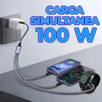 Cable de carga 3 en 1 USB-C con cargador para reloj 100 W