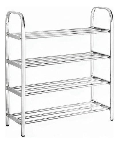 Organizador De Zapatos De 4 Niveles De Acero Inoxidable Plata