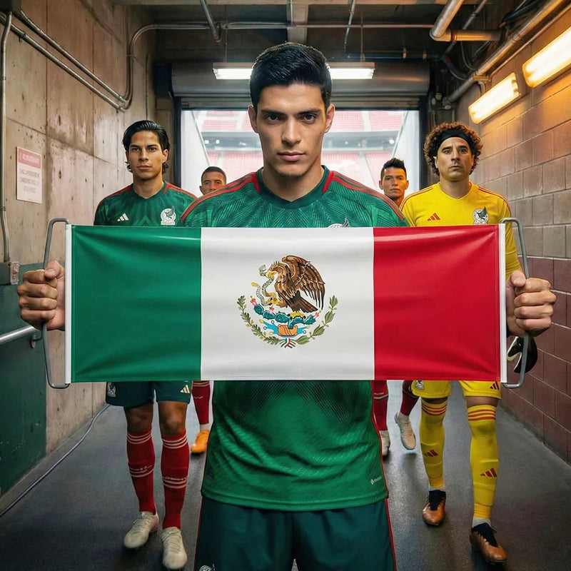 Bandera retráctil mágica de México