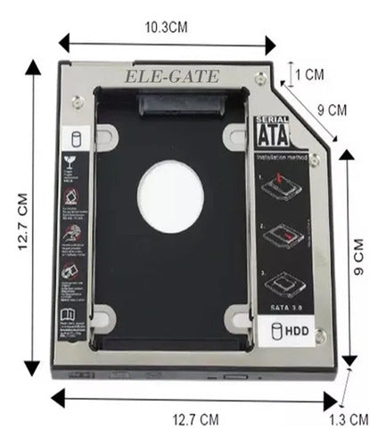 Adaptador Caddy Disco Duro Sata 2.5 Laptop 12.7mm