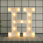 LED letras H 3D luces foco lampara decora abecedario