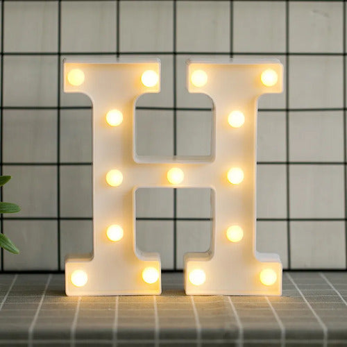 LED letras H 3D luces foco lampara decora abecedario