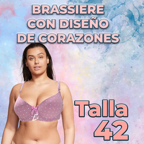 Brasier Con Copa Completa Espalda De Encaje Con Efecto Push Beige M