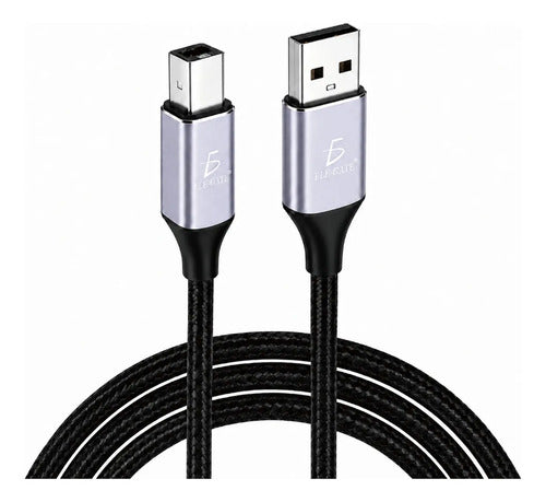 Cable USB tipo-B 2.0 de 2m trenzado para impresora escáner