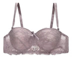 Brasier con aro con encaje y diseño floreado beige M