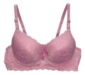 Brasier con encaje bordado push up rosa M