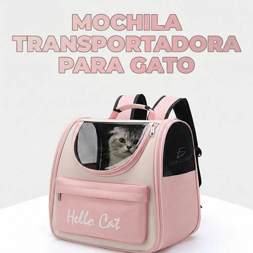 Mochila Para Mascotas Diseño Ventilado Transpirable Rosa