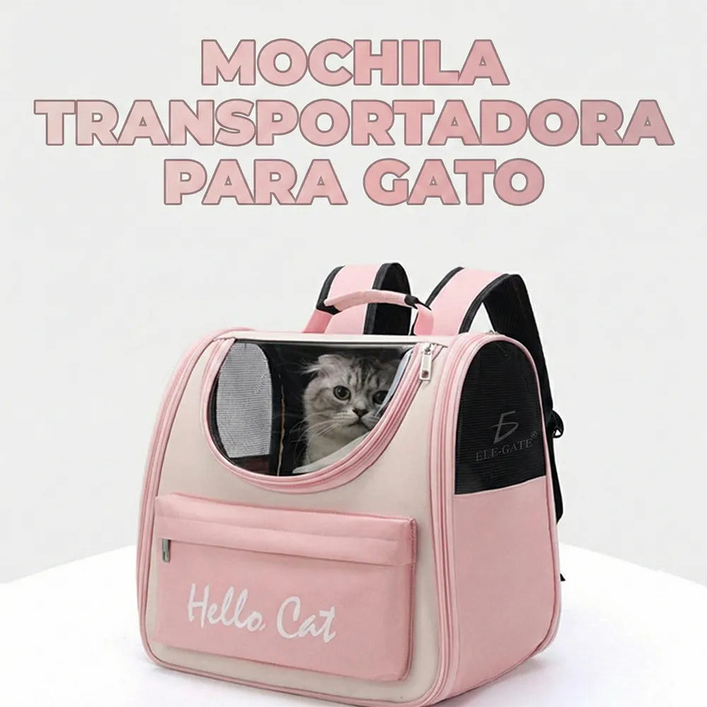 Mochila Para Mascotas Diseño Ventilado Transpirable Rosa