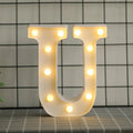 Letra u LED 3D decorativa con luces