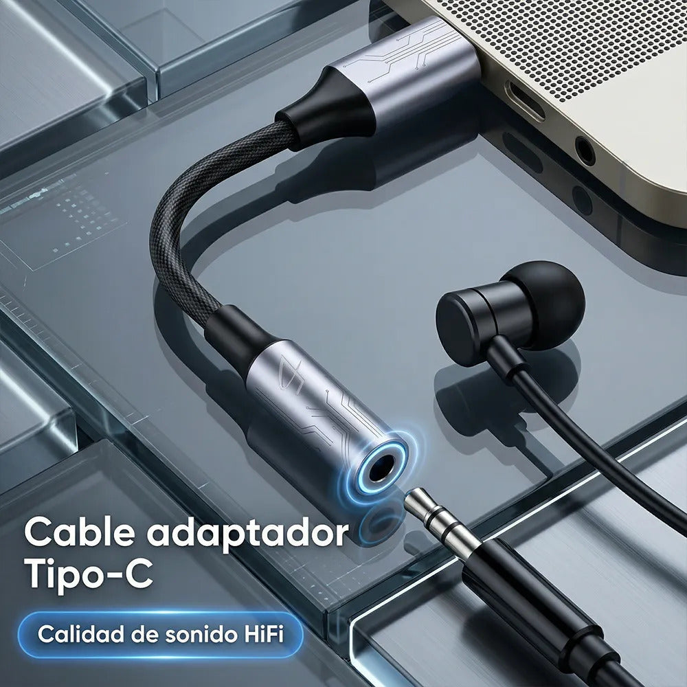 Adaptador Usb-c A Jack 3.5 Mm Hifi De 0.15m Con Chip Dac