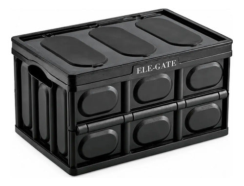 Caja De Plástico Negro Colapsable Reforzada Y Con Negro