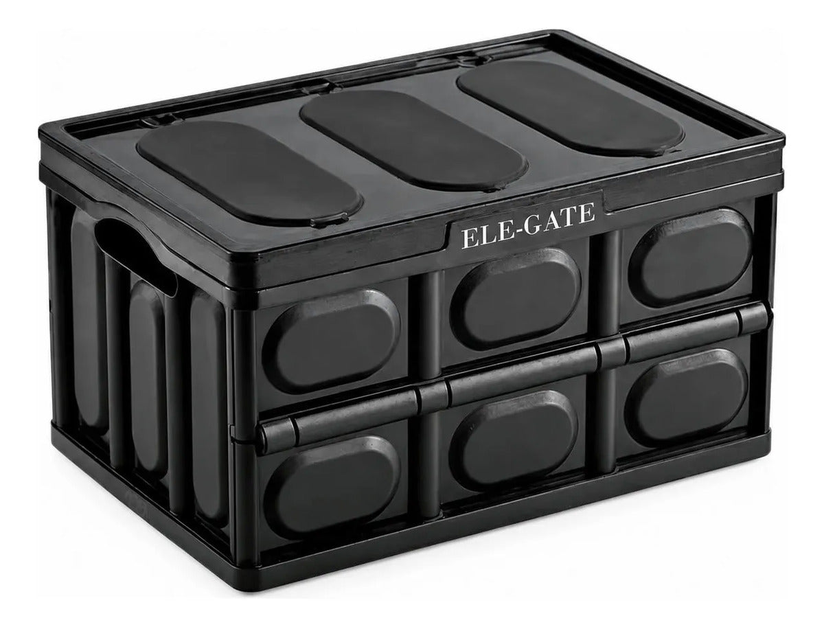 Caja De Plástico Negro Colapsable Reforzada Y Con Negro