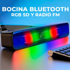 Bocina Bluetooth recargable barra de luces LED rgbw