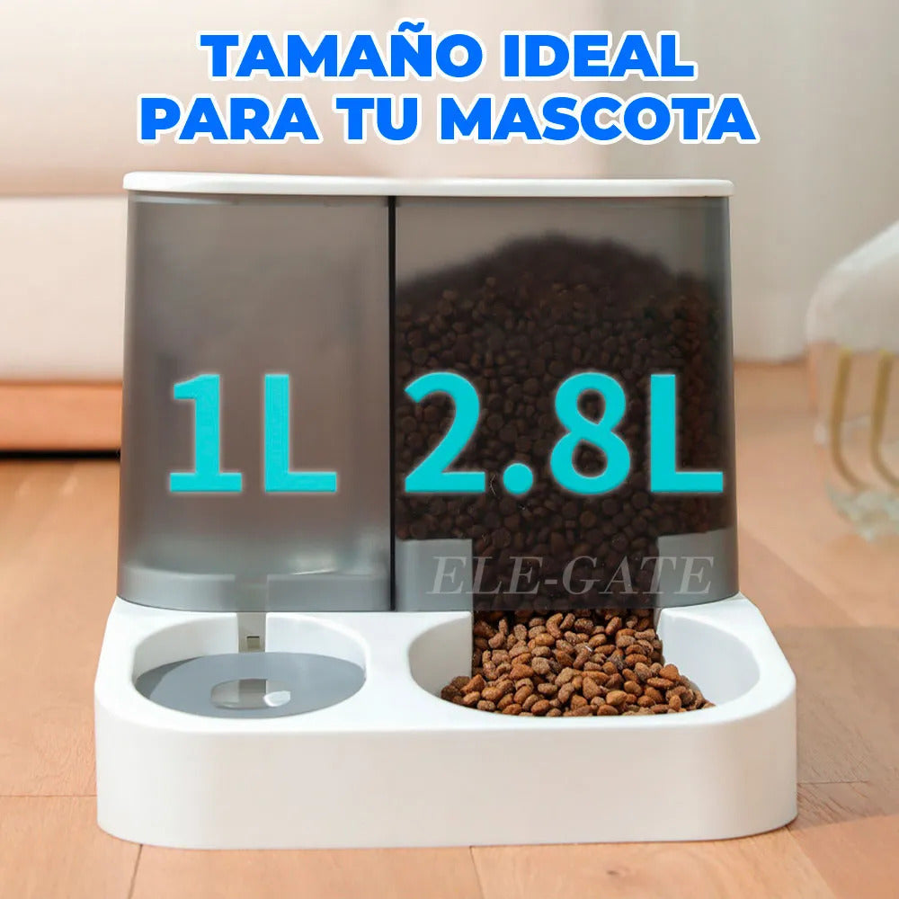 Dispensador Automático De Agua Y Croquetas Para Mascotas 1l