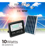 Reflector Led 10w C Panel Solar-control Luz Blanca Exterior
