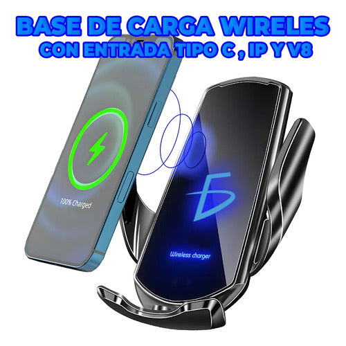 Cargador Inalámbrico Para Auto Soporte De Carga Rápida 15w