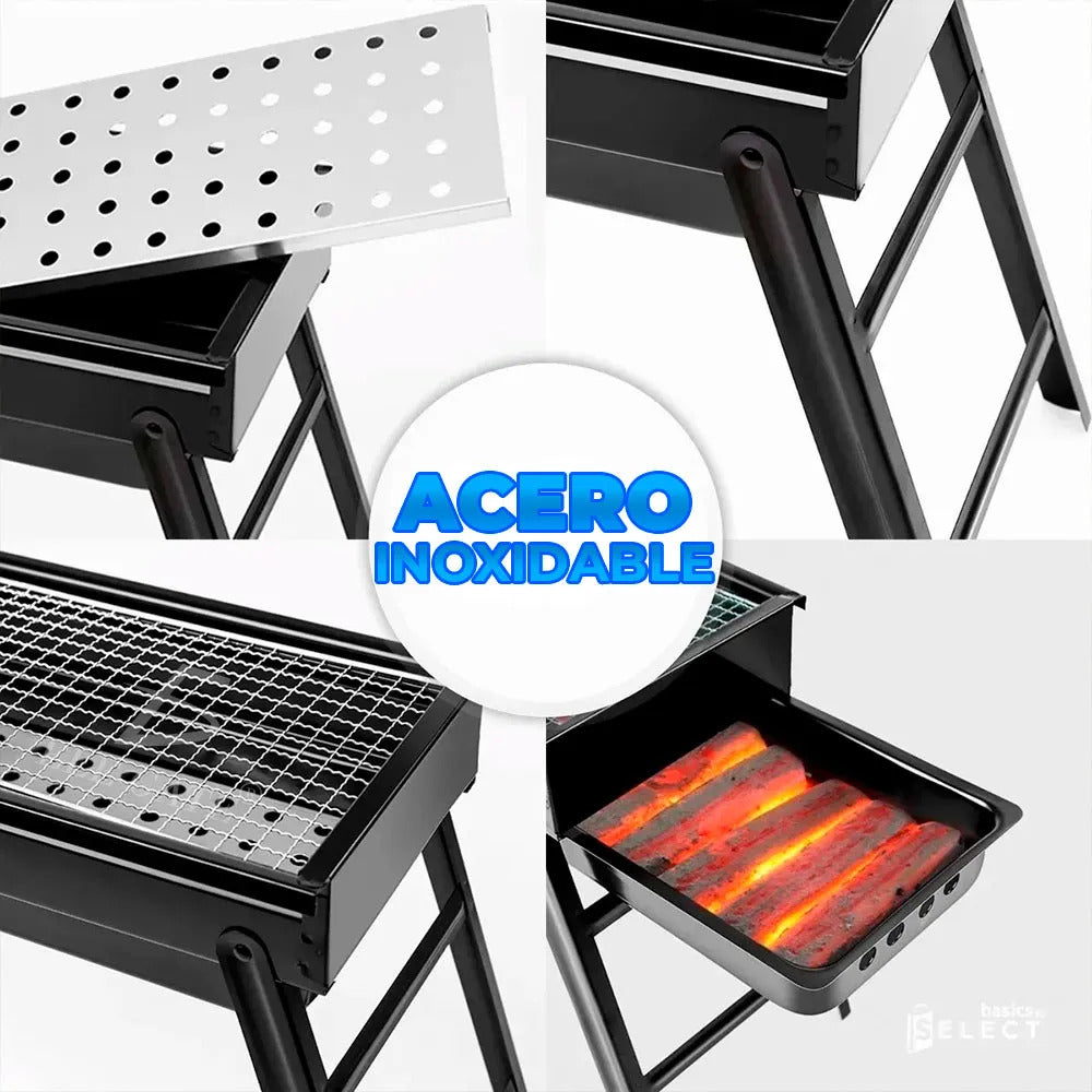 Parrilla De Carbón Portátil Plegable De 60 Cm Para Camping
