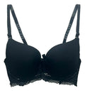 Brasier con encaje de copa completa negro M