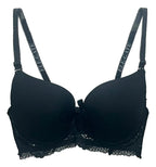 Brasier con encaje de copa completa negro M