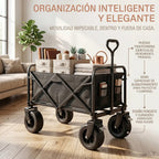 Carrito plegable todoterreno negro 96 cm para mandados