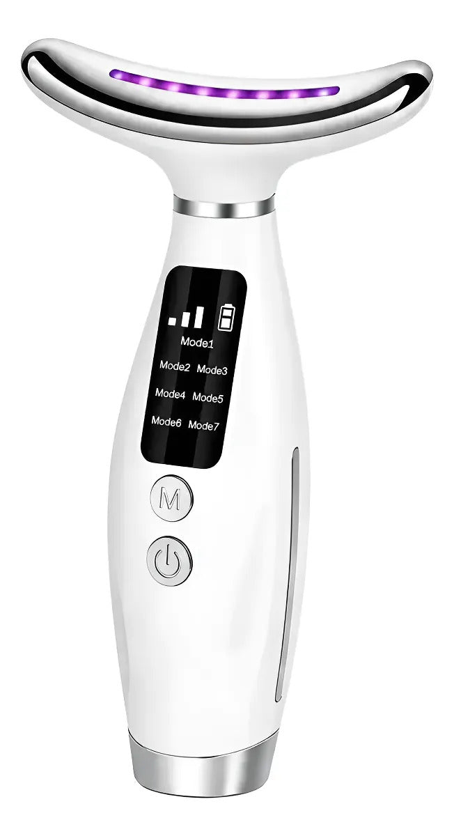 Masajeador facial y de cuello con cabezal curvo, luz