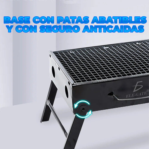 Parrilla De Carbón Portátil Plegable De 60 Cm Para Camping