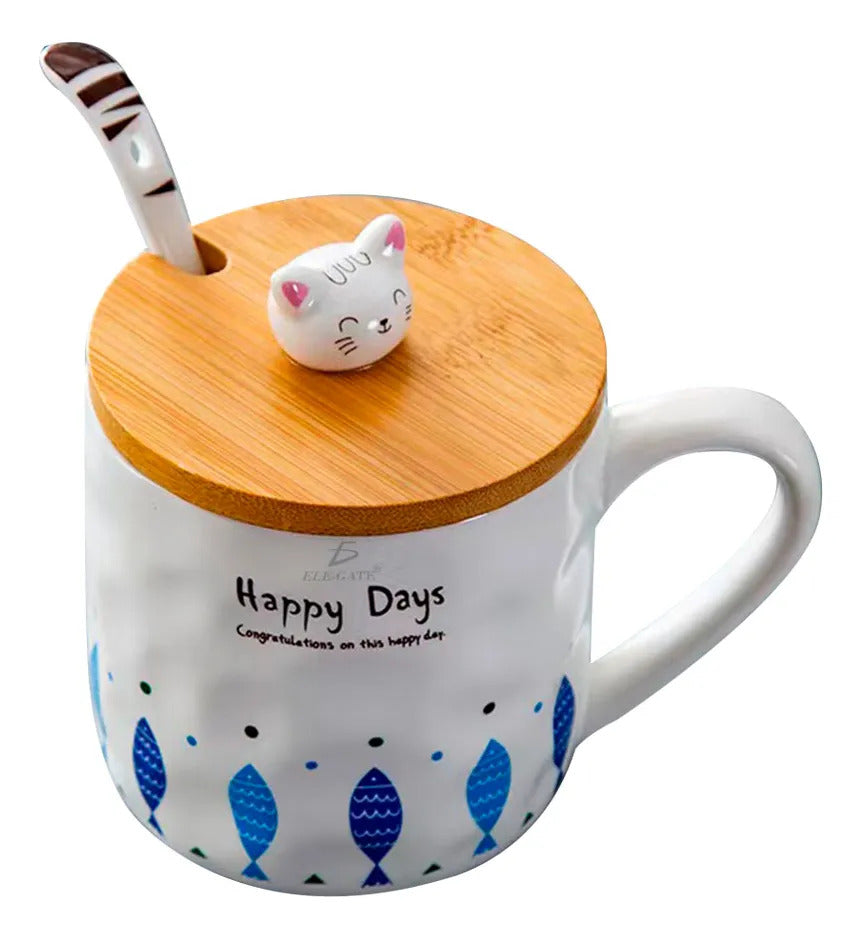 Taza De Cerámica De Gatito Resistente Duradera
