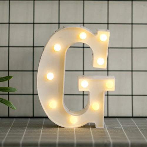 LED letras G 3D luces foco lampara decora abecedario