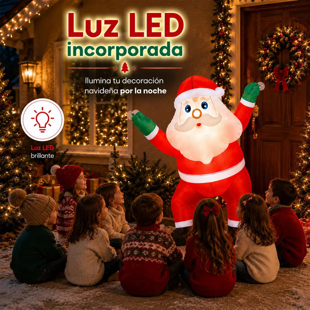 Santa Claus Inflable Con Luz Led Y Ventilador Usb
