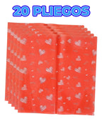 Paquete de 20 pliegos de papel plastificado transparente transparente