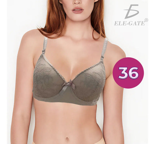 Brasier Con Encaje Copa Completa Slight Push Up Rojo M