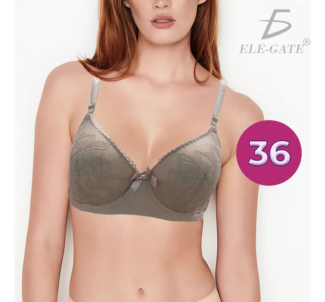 Brasier Con Encaje Copa Completa Slight Push Up Rojo M