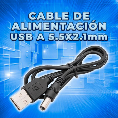 Cable De Alimentación Usb A 5.5x 2.5mm 5v A 0.5a
