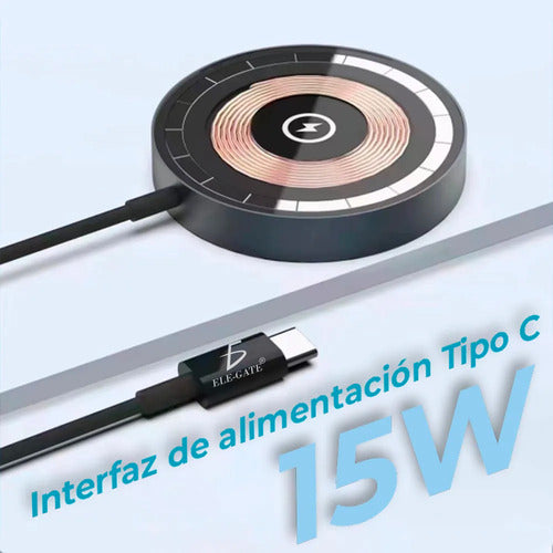 Cargador Inalámbrico Magnético Con Entrada Usb Tipo C