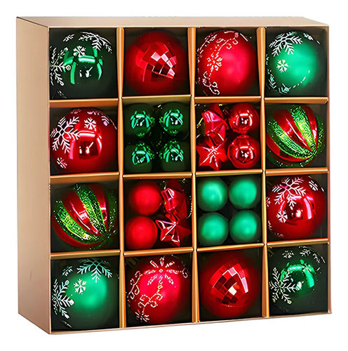 Esferas Navideñas Tipo Cristal 44 Piezas