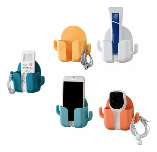 Soporte De Pared Para Celular Telefono Movil Con Ganchos Verde