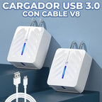 Cargador Quick Charge De Version 3.0 Con Conector Tipo V8