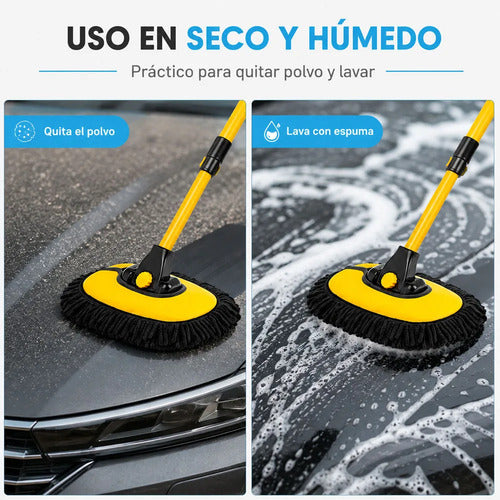 Cepillo Multiusos De Mango Largo 102 Cm Con Cabezal De Amarillo