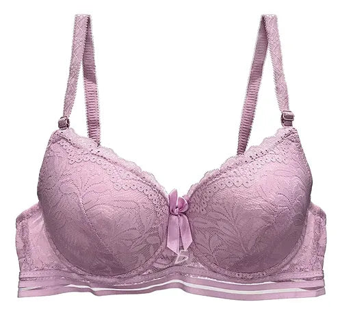 Brasier Con Encaje De Copa Completa Rosa M