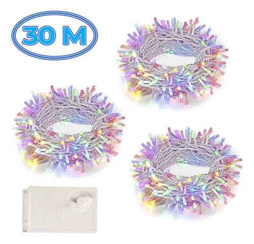 Guirnalda Led De Colores - Despliegue Mágico De 30 Metros Lila