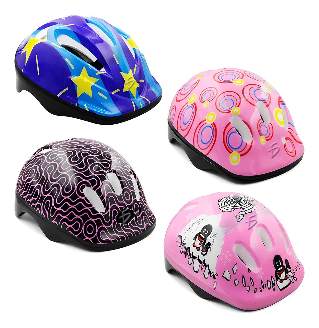 Casco Niños Y Niñas Bicicleta Scooter Patines Patineta Azul P