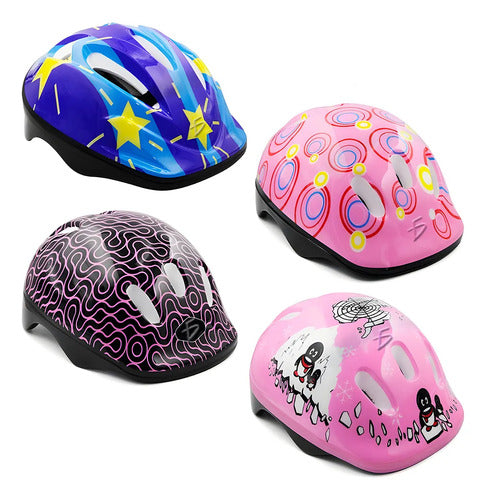 Casco Niños Y Niñas Bicicleta Scooter Patines Patineta Azul P