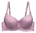 Brasier con encaje y push up con tirantes ajustables rosa M