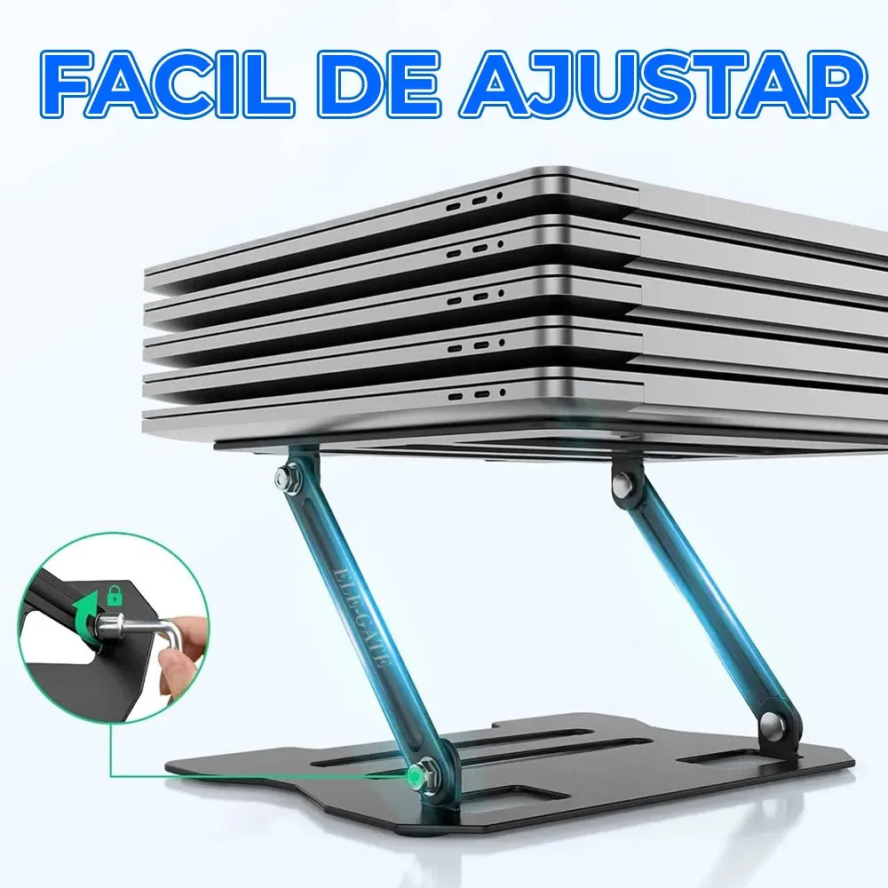 Soporte Universal Ajustable Que Mejora Postura Laptop De 10 A 15.6 Pulgadas Color Gris Ele-gate