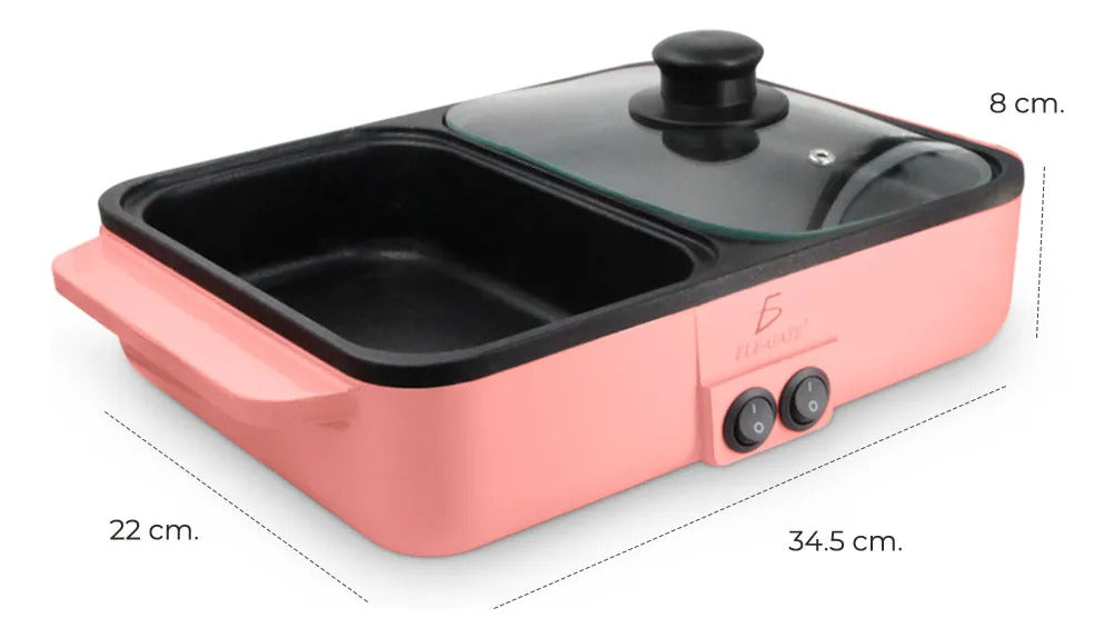 Parrilla Eléctrica Multifuncional Portátil 2 En 1 Cocina Y